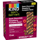Kind Seeds Fruit & Nuts Snack Bar, Dark Chocolate Raspberry Pumpkin Seed | 5G Protein, High Fiber, Gluten Free Bars, 1.4 Oz, 12 Count