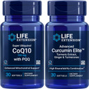 Life Extension Super Ubiquinol Coq10 With Pqq, 100 Mg | Advanced Curcumin Eliteã¢Â Turmeric Extract, Ginger & Turmerones | Heart & Brain Health, Support Healthy Inflammatory And Immune Responses
