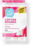 Medline Simply Soft Cotton Rounds (300 Count), 100% Cotton Absorbent And Textured Cotton Pads, Lint-Free