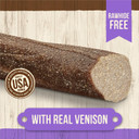 Merrick Natural Cuts Chicken Free Non Rawhide Medium Dog Treats, Hard Texture Chew Sticks With Venison - 4 Ct. Pouch