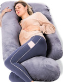 Momcozy Nursing Bras Beige Large, Pregnancy Pillows U Shaped Full Body Maternity Pillow With Removable Cover