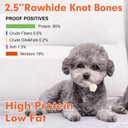 Mon2Sun Dog Rawhide Knot Bones Small Rawhide Bones Mini Dog Chew Bones Natural 2.5 Inch 100 Count For Puppy And Small Dogs