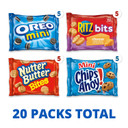 Nabisco Classic Mix Variety Pack, Oreo Mini, Chips Ahoy! Mini, Nutter Butter Bites, Ritz Bits Cheese, 20 - 1 Oz Snack Packs