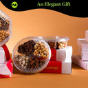 Nut Cravings Gourmet Collection - Mixed Nuts Gift Basket In Red Gold Box (4 Assortments) Teacher Appreciation Arrangement Platter, Birthday Care Package - Healthy Kosher Usa Made