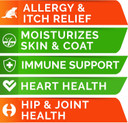 Omega 3 + Probiotics Dogs Bundle - Allergy & Itch + Improve Digestion & Immunity - Omega 3 & Pumpkin + Digestive Enzymes - Prebiotics - Itchy Skin + Itching & Licking Treats - 360 Chews - Made In Usa