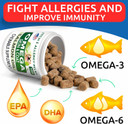 Omega 3 For Dogs And Cats Bundle - Skin Allergy, Itch Relief, Hot Spots Treatment - Joint Health - Skin And Coat Supplement - Epa & Dha Fatty Acids - Salmon Oil - 360 Chews - Made In Usa