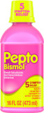 Pepto Bismol Liquid For Nausea, Heartburn, Indigestion, Upset Stomach, And Diarrhea Relief, Original Flavor 16 Oz