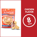 Pet Factory American Beefhide 4-5" Knotted Bones Dog Chew Treats - Chicken Flavor, 8 Count/1 Pack