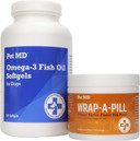 Pet Md Omega 3 Fish Oil Soft Gels & Wrap A Pill Peanut Butter Flavored Pill Paste
