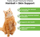 Pethonesty Cat Hairball Support + Cat Hip & Joint Support Dual Texture Chew Supplement Bundle - Cat Hairball Solution, Supports Skin & Coat And Digestion, Glucosamine Joint Support Supplement, Hip Sup