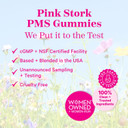 Pink Stork Pms Support Gummies - Red Raspberry Leaf & Black Cohosh For Bloating, Acne & Cravings - Proactive Period & Pms Support Supplement - Hormone Balance - 60 Plant-Based Berry Gummies