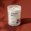 Plant Therapy Autumn Berry Naturally Scented Candle 8 Oz Hand-Poured Coconut & Soy Wax Blend, Rich Berry Scent Reminiscent Of Sweet Autumn Treats, Chic Frosted White Jar With Wooden Lid