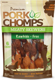 Pork Chomps Premium 6Ct Meaty Skewers, Brown , 3.98 Ounce (Pack Of 1)