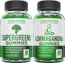 Supergreens & Ashwagandha Gummies - Ashwagandha Promotes Calmness & Enhances The Immune System - Delicious Supergreens With Spinach, Broccoli, Beetroot & Green Tea For Immune Support - 60 Gummies
