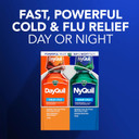Vicks Dayquil And Nyquil Cherry Cold And Flu Relief Cherry-Flavored Liquid Medicine, Cherry Flavored, Combo Pack, 2 X 12 Fl Oz Bottles