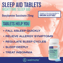 Welmate | Doxylamine Succinate 25Mg | Nighttime Sleep Aid | Safe & Effective | Non-Habit Forming | Sleep Aids For Adults & Children | For Women & Men | Made In Usa | 200 Tablets