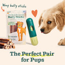 Woof Bullysafe And Bully Sticks - Nutritious Chew Sticks For Dogs And Bully Stick Holder For Safe, Long-Lasting Play -No More Swallowed Ends - 6" Sticks - 5 Pack
