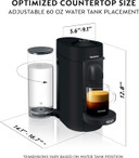Nespresso Vertuoplus Deluxe Coffee And Espresso Machine By De'Longhi With Milk Frother, 5 Ounces, Matte Black