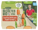 Blã©Dina Les Rã©Coltes Bio Carrots Peas Farm Chicken From 6 Months Organic 2 Pots