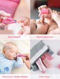 Ottolives Baby Healthcare And Grooming Kit, 24 In 1 Baby Electric Nail Trimmer Set Newborn Nursery Health Care Set For Newborn Infant Toddlers Baby Boys Girls Kids Haircut Tools (0-3 Years+) (Pink)