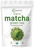 Micro Ingredients Matcha Green Tea Powder 1Lb & Moringa Powder Bundle 2 Pack | Culinary Grade, First Harvest | Raw Superfood