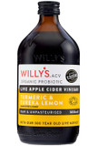 Willy'S Acv Organic Probiotic Apple Cider Vinegar With Mother For Gut Health - With Turmeric & Eureka Lemon 16.9 Fl Oz