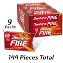 Dentyne Fire Spicy Cinnamon Sugar Free Gum, Pack Of 9 (144 Total Pieces)