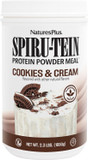 Natures Plus Spiru-Tein Shake - Cookies & Cream - 2.3 Lbs, Spirulina Protein Powder - Plant Based Meal Replacement, Vitamins & Minerals For Energy - Vegetarian - 30 Servings