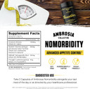 Ambrosia Nomorbidity Advanced Appetite Control & Hunger Management Formula | Appetite Suppressant & Mood Support With Ksm-66 Ashwagandha, Garcitrin, And Thinogen