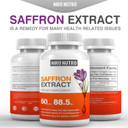 Saffron Supplements, Organic Saffron Extract Capsules For Eyes & Heart Health, Appetite Suppressant For Weight Loss Women, Supports Immune System, Metabolism Booster, NonâGmo