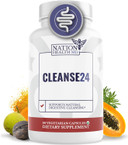 Cleanse24 - Intestinal Cleanse For Humans With Wormwood, Papaya, Black Walnut - Herbal Intestinal Cleanse, Gut Cleanse For Men & Women, 60 Capsules