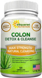 Asquared Nutrition Pure Colon Cleanse For Weight Loss - 120 Capsules, Max Strength, Natural Colon Detox Cleanser, Colon Cleansing Diet Supplement Blend For Digestive Health, Diet Pills For Men & Women