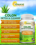 Asquared Nutrition Pure Colon Cleanse For Weight Loss - 120 Capsules, Max Strength, Natural Colon Detox Cleanser, Colon Cleansing Diet Supplement Blend For Digestive Health, Diet Pills For Men & Women