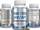 Water Away Gentle Herbal Diuretic - Natural Diuretic Water Pills - Relieve Bloating, Reduce Excess Water Weight With Dandelion Leaf, Green Tea, Detox Cleanse & Urinary Health. Non-Gmo, 60 Capsules