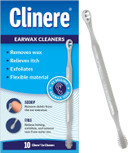 Clinereâ® Ear Cleaners, 10 Count Earwax Remover Tool Safely And Gently Cleaning Ear Canal At Home, Ear Wax Cleaner Tool, Itch Relief, Ear Wax Buildup, Works Instantly, Exfolimates, Earwax Cleaners