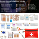 Small Emergency First Aid Kit Including 166 Pieces Of Supplies To Clean, Treat, And Protect Minor Injuries For Outdoors, Camping, Auto, Home, And Workplace