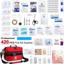 Premium 420 Piece Large First Aid Kit For Home, Car, Travel, Camping, Truck, Hiking, Sports, Office, Vehicle & Outdoor Emergencies - Emergency Medical Kits, Businesses & Home Medical Supplies