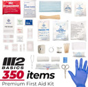 M2 Basics Professional 350 Piece First Aid Kit | Hard Case, Dual Layer, Wall Mountable | First Aid Kit For Business, Home, Car | Emergency Kit, Emergency Medical Kit