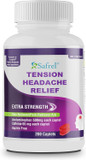 Safrel - Tension Headache Relief Pain Reliever With Acetaminophen 500 Mg And Caffeine 65 Mg (200 Caplets) Value Pack | Extra Strength For Head And Body Aches | Generic Excedrin Tension Headache