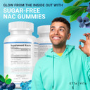 World'S First Sugar-Free Nac Gummies, N-Acetyl Cysteine Supplement (Mct-Oil Coated For Absorption) Nac Supplement For Respiratory Health, Liver Detox & Cleanse, Kidney, Antioxidant Support, Vegan 60Ct