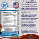 Super Antioxidant Fruit Superfood Complex - Powerful Antioxidant Superfruits, Acai, Goji, Noni, Mangosteen, Pomegranate, Elderberry, Resveratrol, Immune Support, Skin Care - 60 Capsules