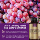 Resveratrol Complex Supplement 1500Mg With Clinically Tested Cognigrape Red Grape Extract 20% Proanthocyanidins - Antioxidant & Brain Health Support - 90 Veggie Capsules, Non-Gmo, Gluten-Free, Vegan