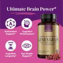 Resveratrol Complex Supplement 1500Mg With Clinically Tested Cognigrape Red Grape Extract 20% Proanthocyanidins - Antioxidant & Brain Health Support - 90 Veggie Capsules, Non-Gmo, Gluten-Free, Vegan