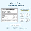 Wondercow Colostrum Capsules Supplement For Gut Health, Immune Support, Muscle Recovery & Wellness | Natural Igg Pure Whole Bovine Colostrum Superfood, Unflavored, 30 Servings
