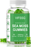 Sea Moss Gummies, 3000Mg Irish Seamoss Gummies Vegan For Adults & Kids With Organic Bladderwrack, Burdock Root And Apple Cider Vinegar Supplement 60 Gummies Pack Of 1