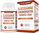 Purely Optimal Glucosamine Chondroitin Msm Supplement W/Turmeric & Boswellia - Glucosamine Sulfate Joint Supplement For Men & Women - 120 Tablets