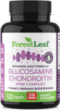 Forestleaf - Glucosamine & Chondroitin With Msm Complex, Turmeric, Hyaluronic Acid And Bromelain - 120 Capsules - Advanced Triple Strength Joint Support, Muscle & Cartilage Dietary Supplement