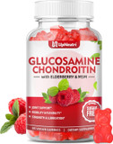 Sugar Free Glucosamine Chondroitin Gummies, Extra Strength 1500Mg Glucosamine With Chondroitin Msm & Elderberry & Turmeric, Joint Support Supplement For Men & Women Joint Health