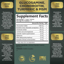 Glucosamine Chondroitin Supplements Msm Complex - Antioxidant & Joint Support With Turmeric, Boswellia, Quercetin - For Occasional Discomfort Of Joints, Back, Hands, Knees & Mobility - 60 Capsules