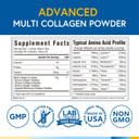 Terranics Multi Collagen Peptides Powder, Type I Ii Iii V X Hydrolyzed Collagen For Women+Men, Collagen Supplements For Skin Nail Hair & Joint, Fast Dissolve, Unflavored Colageno, No Sugar, Keto, 16Oz